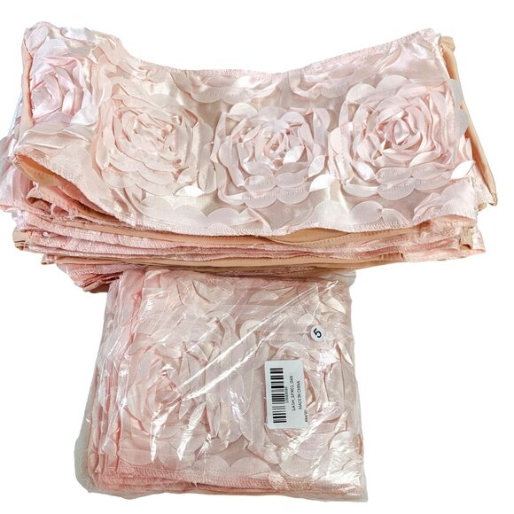 Fitted Spandex Chair Sashes Satin Rosette Set of 24 Blush Pink Wedding Banquet - Picture 2 of 7